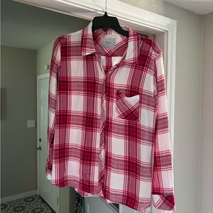 Rails Hunter Button Down in Raspberry & White
